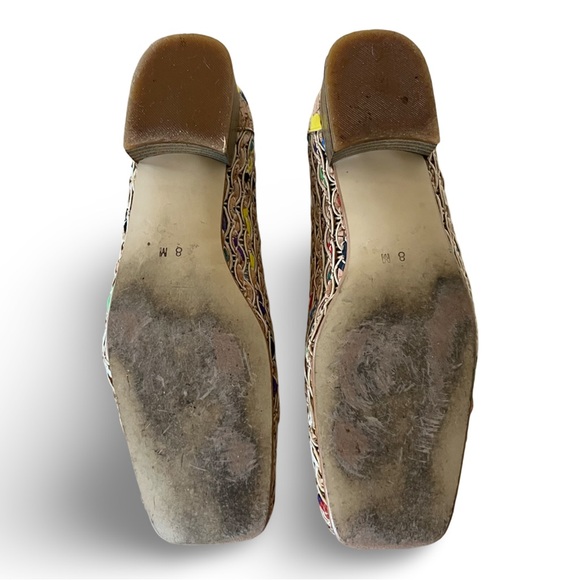 Margaret Jerrold Woven Cork Artsy Painted Shoes Made in Spain Size 8 - Picture 6 of 6